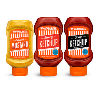 View Multi-Pack of Whataburger Original Mustard, Fancy Ketchup, and Spicy Ketchup