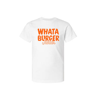 View flat lay of white Whataburger Junior Kids Tee