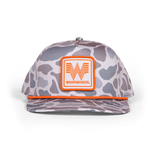 Front view on-white photo of Burlebo x Whataburger Camo Hat