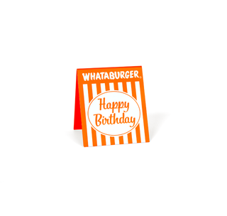 View Orange and White Striped Happy Birthday Table Tent