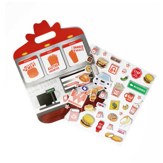 Sticker set with Whataburger designs on a white background