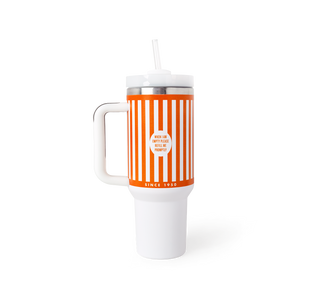 View back of Whataburger 40oz Striped Tumbler