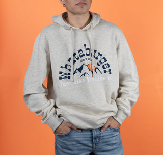 view model in mountain hoodie