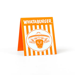 View front of Whataburger Sugar Skull Table Tent