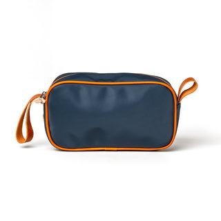 View back of Whataburger Jon Hart Navy/Orange Shave Kit