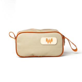 View front of Whataburger Jon Hart Tan/Orange Shave Kit