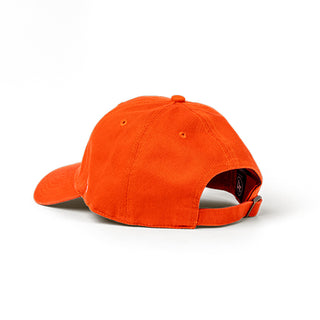 View side of orange clean up hat