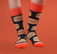 Navy Burger Build Sock