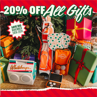Promotional image with Christmas decorations, gifts, and a '20% Off All Gifts' offer.
