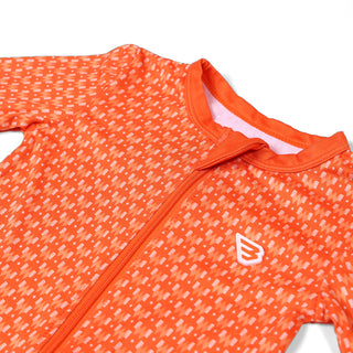 Up-close angled on-white photo of Burlebo x Whataburger White Logo Baby Zip Up