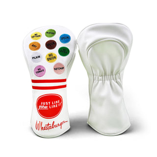 On-White Photo of Front and Back of Day Dot Golf Club Covers