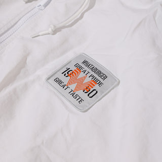 Patch on Sportiqe White Hooded Half Zip