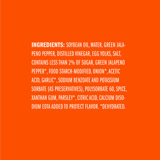 List of ingredients on an orange background
