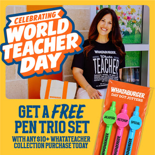 Celebrating World Teacher Day! Get a FREE Pen Trio Set with Any $10+ Whatateacher Collection Purchase Today!