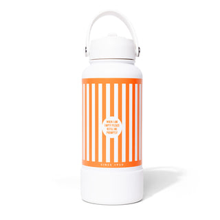 32oz Flip Top Striped Bottle on white background