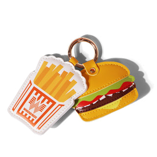 Burger & Fries Bag Charm on white background