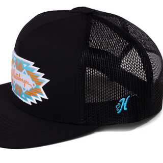 Hooey x Whataburger Black Aztec Hat on White Background