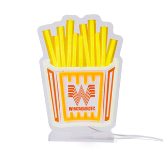 French Fry Tabletop LED Sign on White Background