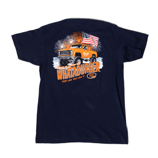 Navy Truck Tee on white background