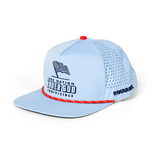 Light Blue One Nation Staunch Collection Hat on white background