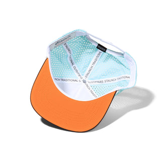 Bottom of Retro Aqua Staunch Collection Hat on white background
