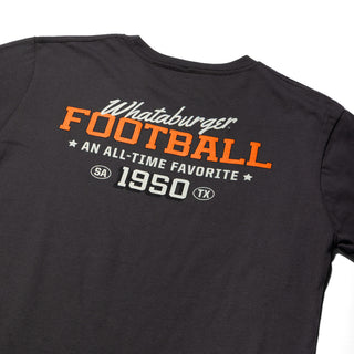 Closeup of WB Athletic Dept Tee back graphic on white background