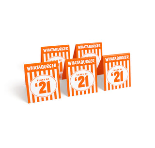 View Orange and White Class of 2021 Table Tent Set of Five