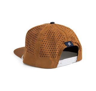 Back View Texas Flag Staunch Collection Hat Product Detail: Color: Tan with White Rope Detail Material: Nylon Crown: Mid Height/Structured - Pinch Front Crown Panel: 6 Ventilation: Perforated Holes Bill: Flat/Curved (hybrid) Closure: Adjustable Snap Back
