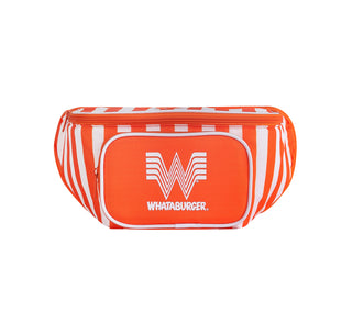 Front View Orange and White Striped Adjustable Hip Fanny Pack