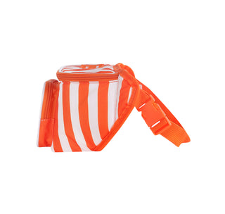 Side View Orange and White Striped Adjustable Hip Fanny Pack