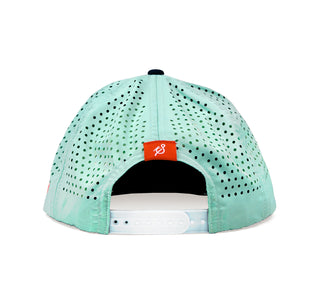 Back View: Mint Staunch Hat with Navy Whataburger Patch