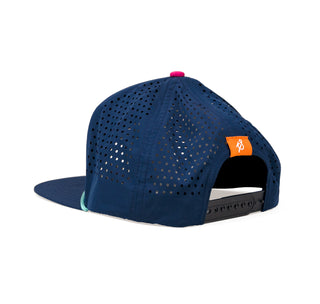 Side View: Staunch Navy Neon Sign Hat