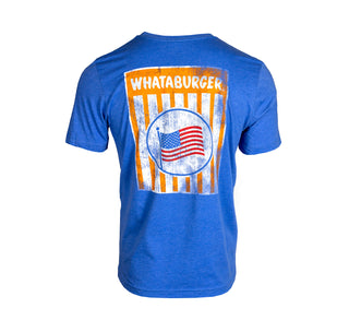 View Blue American Flag Table Tent Tee Back