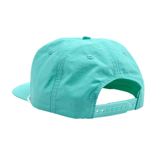 View Teal Hat Back with Teal plastic snap closure.