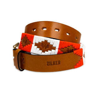 View Coiled Orange and White Zilker Belt