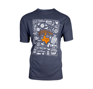 view whataburger rodeo collage tee featuring all sorts of texas and whataburger icons