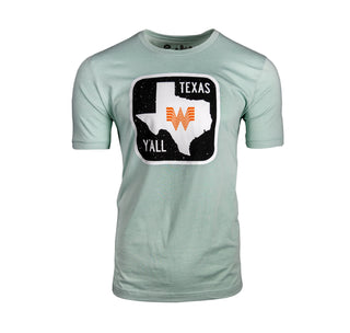 view green texas road sign tee yall