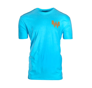 view front of whataburger teal sunset tee